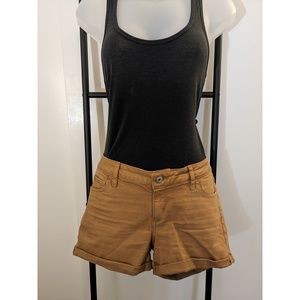 Arizona Jean Company Gold Mini Shorts - Size: 7 Juniors
